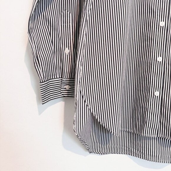 Calvin Klein Striped Button Up Roll Tab Shirt Office Work Business Casual Top - Picture 4 of 8